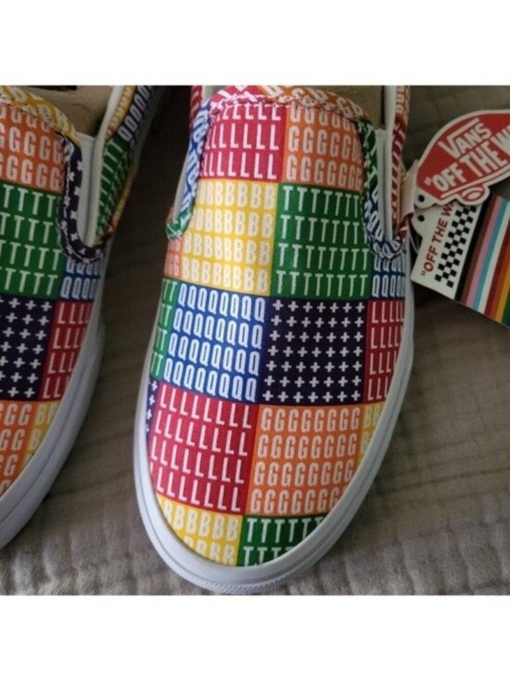 VANS Classic Slip On Men 10.5 Pride LGBTQ+ Multicolor Rainbow Classic 072026 - Picture 3 of 10